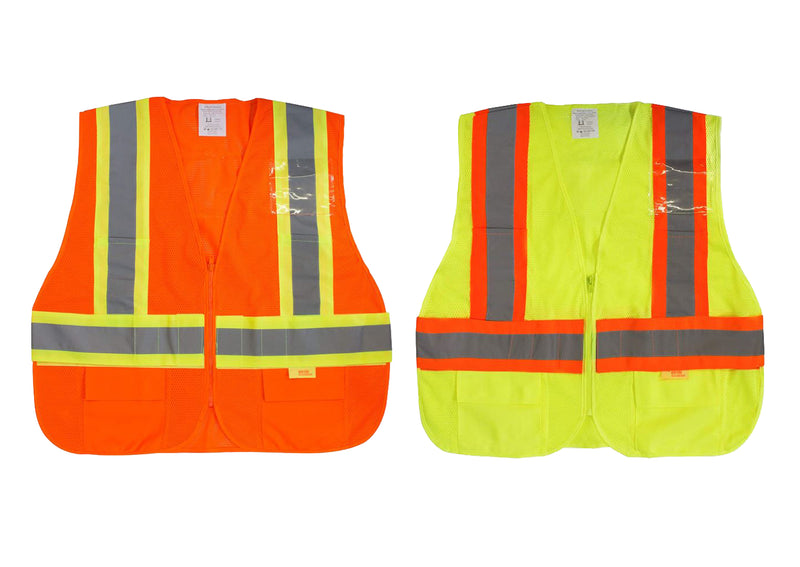 Class 2 Hi Viz Safety Vest with Reflective Strips and Pockets -SAZ8211& SAZ8212(Orange, Lime)-New York Hi-Viz Workwear-RK Safety