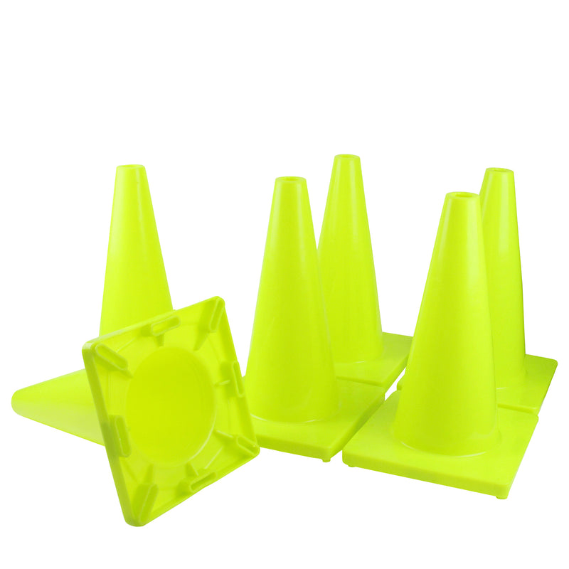 (Set of 12) 18" Lime Traffic Safety Cones, Lime Base-RK Safety-RK Safety