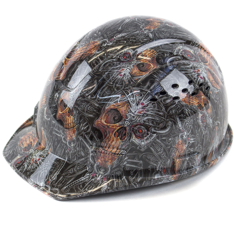 RK Safety RK-HP34-SKULL Skull Designed Hard Hat Cap Style with 4 Point Ratchet Suspension-RK Safety-RK Safety