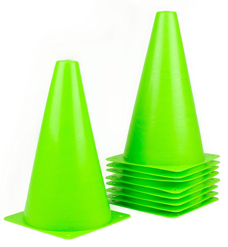 (Set of 10) RK Sports Plastic Sport Cones - Green-RK Safety-RK Safety
