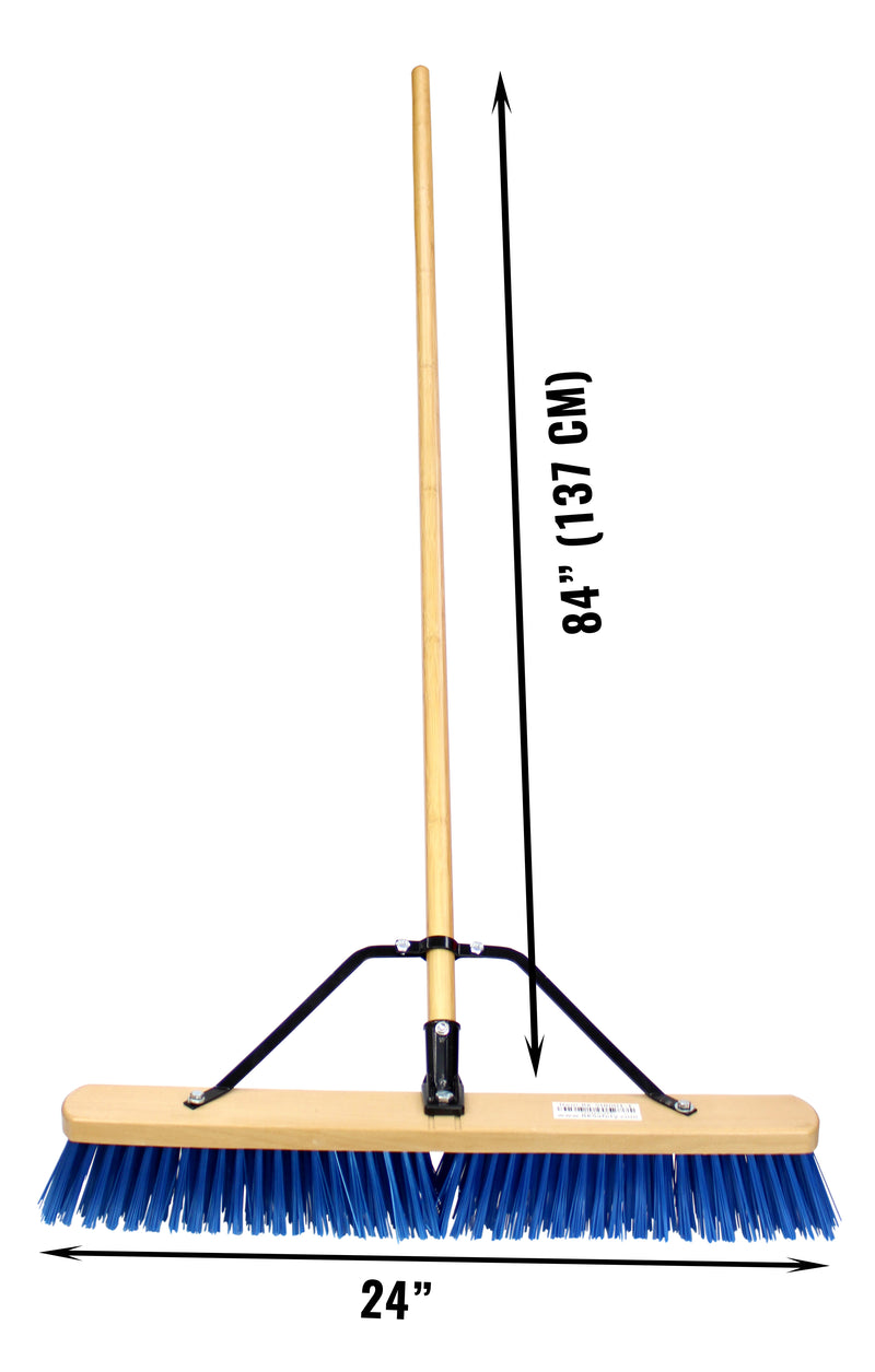 (RK-SJB001) 24'' RK Safety Wooden Push Broom With Brace and Bamboo Handle-RK Safety-RK Safety