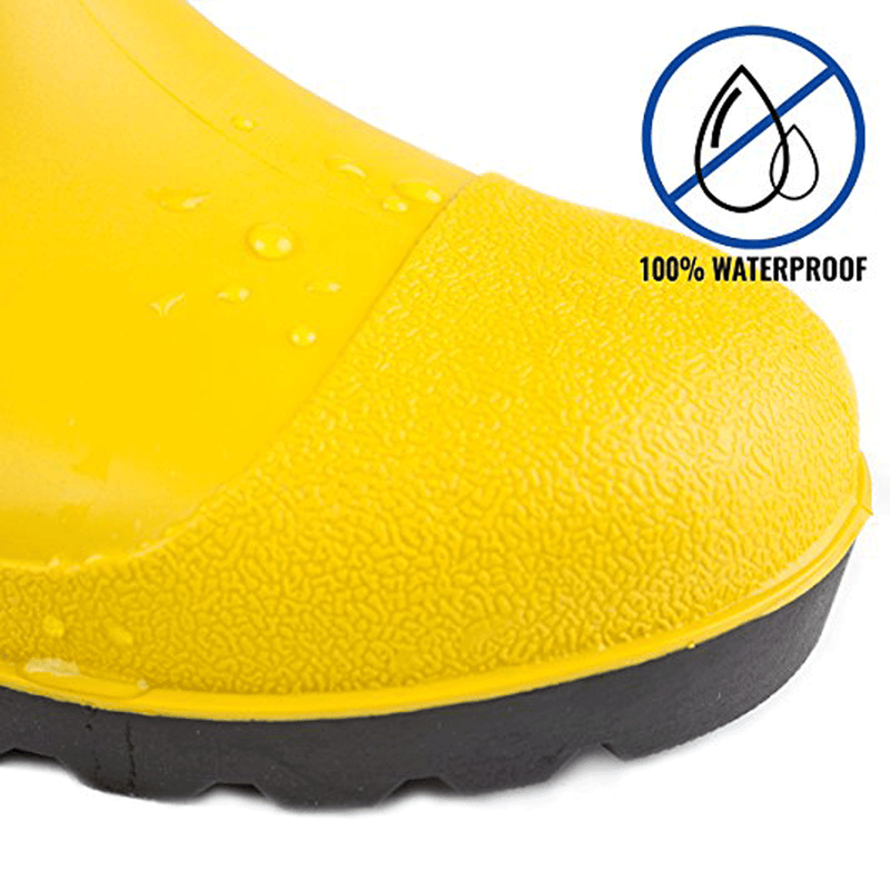 Insulated Waterproof Fur Interior Rubber Sole Winter Rain Boots-RKBW-YEL-RK Safety-RK Safety