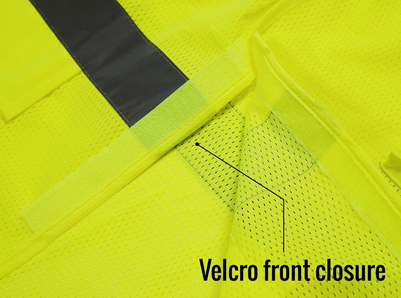 Class 2 High Vis Safety Vest with Reflective Strips - M8511& M8512 (Orange, Lime)-New York Hi-Viz Workwear-RK Safety