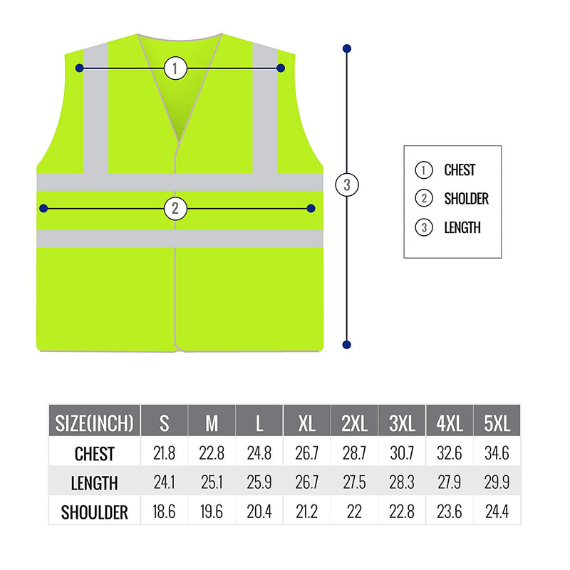 Class 2 High Vis Safety Vest with Reflective Strips - M8511& M8512 (Orange, Lime)-New York Hi-Viz Workwear-RK Safety