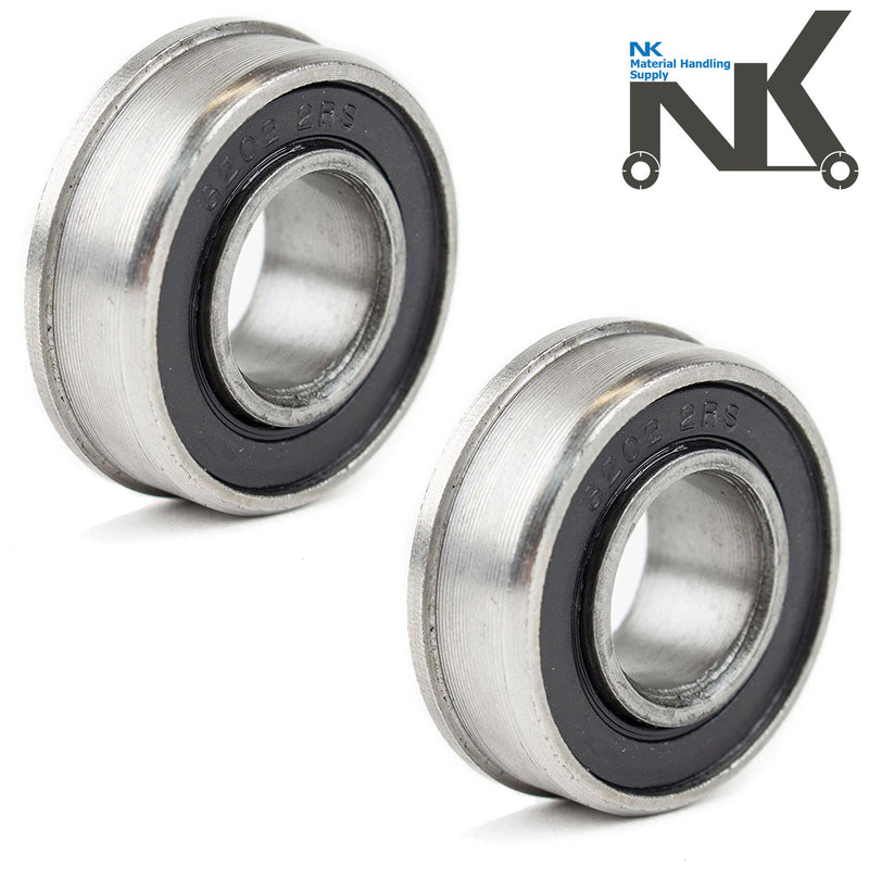 (Set of 2) NK Hand Truck Tire Flanged Precision Ball Bearings for 5/8" ID x 1-3/8" OD-NK-RK Safety