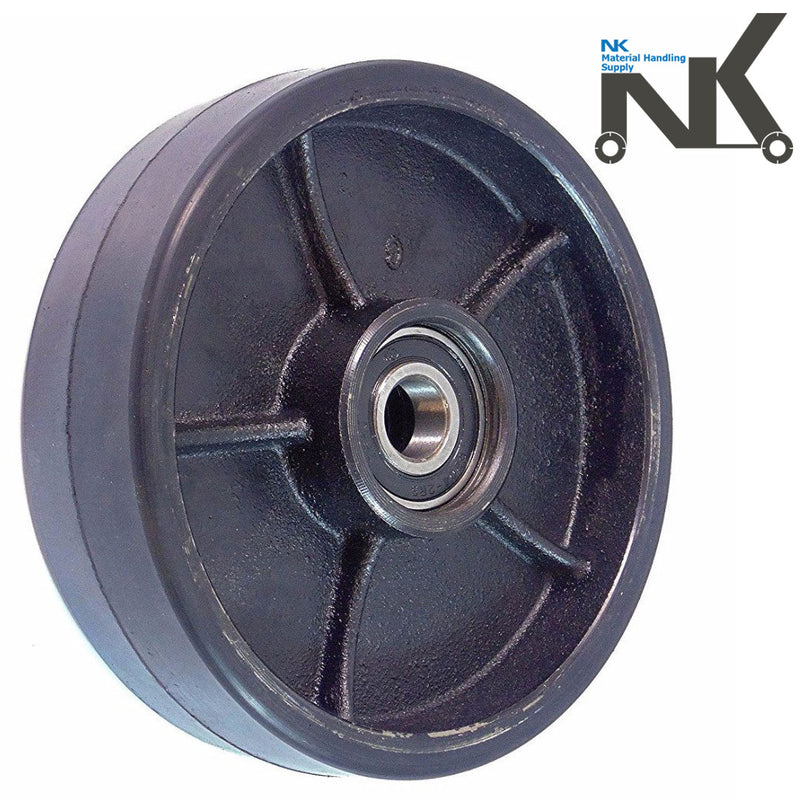 Pallet Jack Steer PU Wheel- 7" Diameter x 2" Wide 20 mm ID-NK-RK Safety