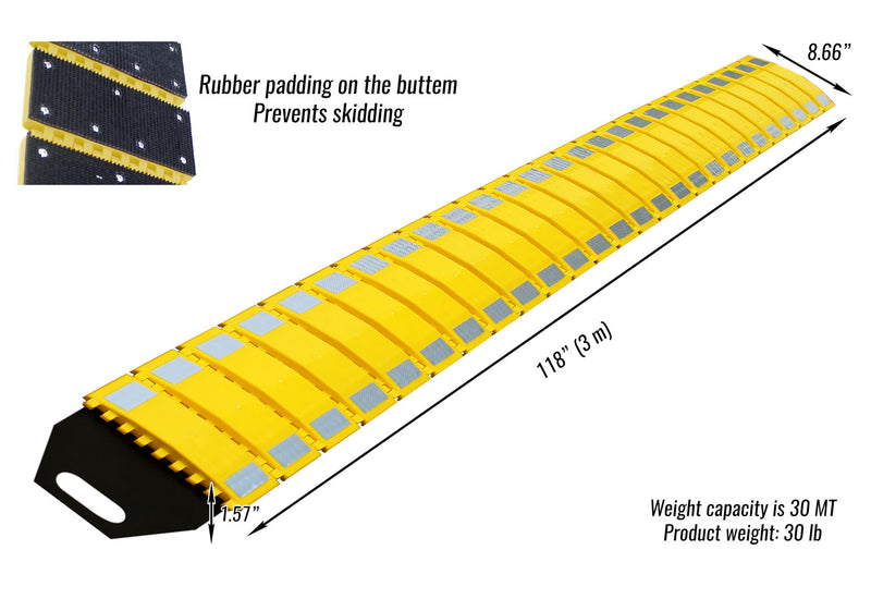 RK Safety RK-PSH10 PU Portable Folding Traffic Control Calming Speed Bump, 10' Long x 9-3/4 Wide …-RK Safety-RK Safety