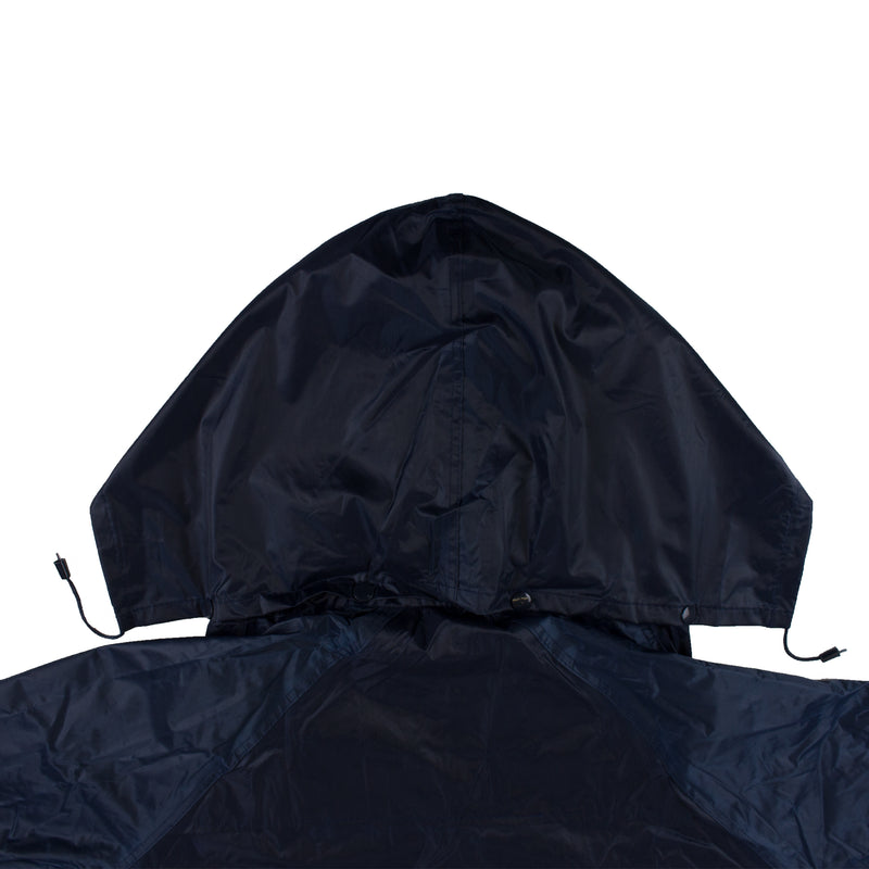 Navy PVC Polyester Trench Rain Long Coat With Hoodie-RC-PP-NVY44-RK Safety-RK Safety