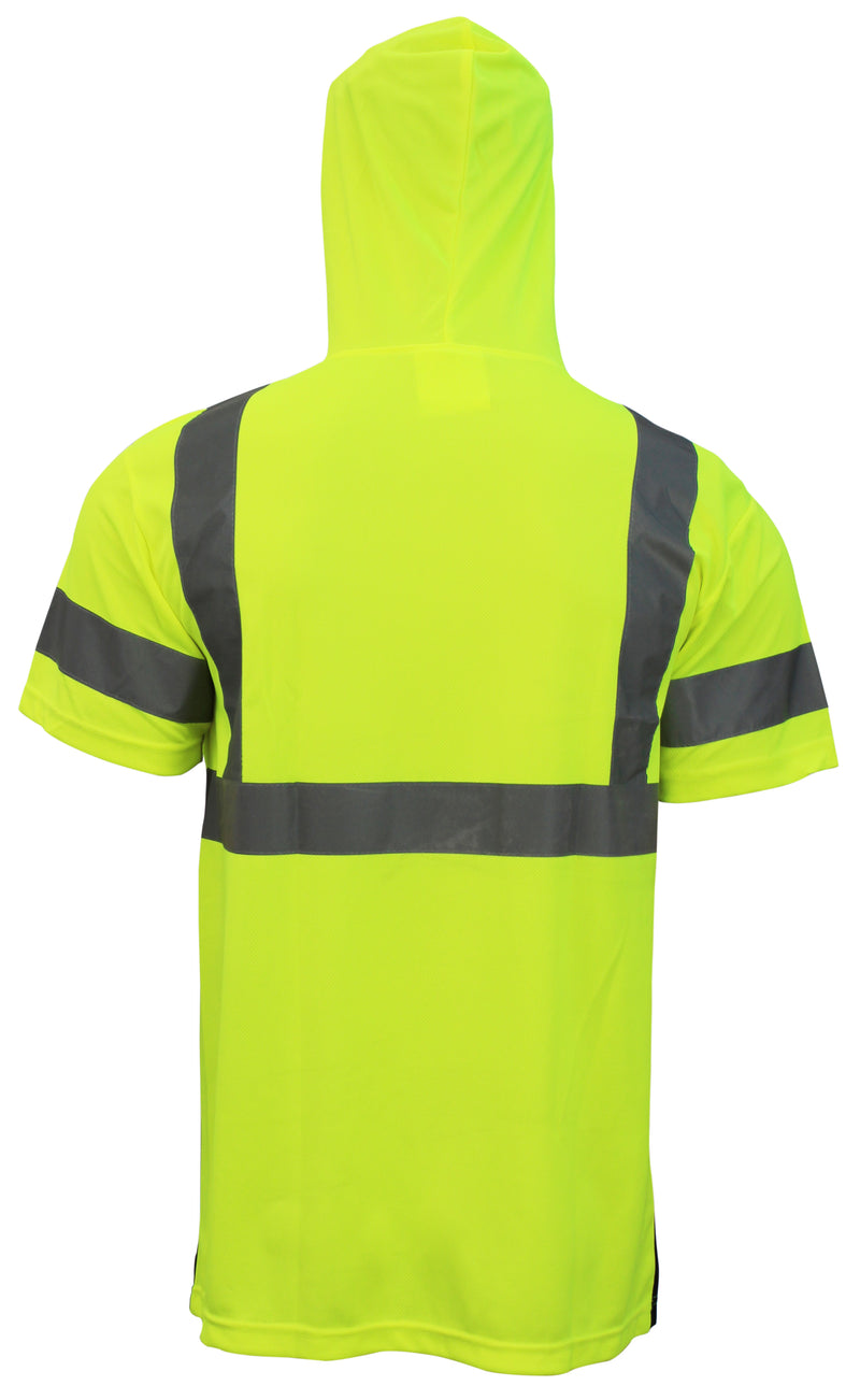 New York Hi-Viz Workwear BFSH4511/12 High-Visibility Class 3 Short Sleeve T-Shirt, Moisture Wicking Mesh Birdseye, With Black Bottom and Hoodie-RK Safety-RK Safety