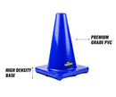 (Set of 10) 12" PVC Traffic Safety Cones, Plain - Blue-RK Safety-RK Safety