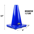 (Set of 10) 12" PVC Traffic Safety Cones, Plain - Blue-RK Safety-RK Safety