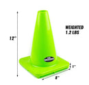 12" PVC Traffic Safety Cones, Plain - Lime-RK Safety-RK Safety