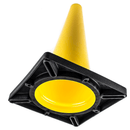 (Set of 12) 18" PVC Traffic Safety Cones, Plain, Black Base - Yellow-RK Safety-RK Safety