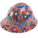RK Safety RK-HP44-FLAG Flag Designed Hard Hat Brim Style with 4 Point Ratchet Suspension-RK Safety-RK Safety