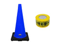 RK-Safety 28" Traffic Safety Cone, Black Base with High-Visibility Pandemic Barricade Tape-RK Safety-RK Safety