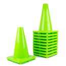 12" PVC Traffic Safety Cones, Plain - Lime-RK Safety-RK Safety