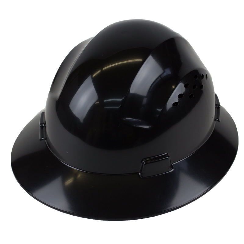 RK Safety RK-HP24-BK Black Hard Hat Brim Style with 4 Point Ratchet Suspension-RK Safety-RK Safety