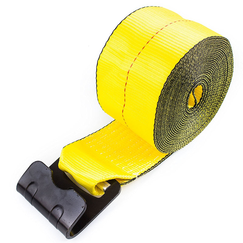 NK-WST4X30 4"x30ft Yellow Winch Strap with Flat Hook-NK-RK Safety