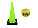 RK-Safety 28" Traffic Safety Cone, Black Base with High-Visibility Pandemic Barricade Tape-RK Safety-RK Safety