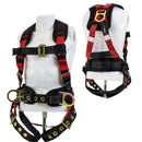 3 D-ring Construction Harness with Back Support and Tongue Leg Strap, Red and Black-SPH-C01-Spidergard-RK Safety