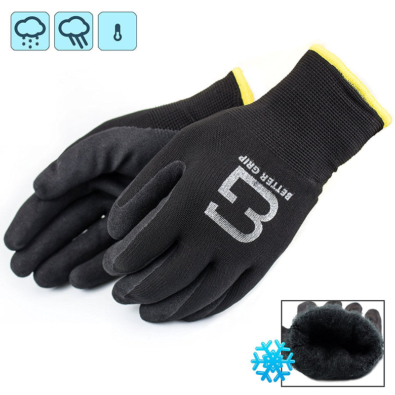 Better Grip® Double Lining Rubber Coated Gloves - BGWANS-BK 3 Pairs/ Pack-Better Grip-RK Safety