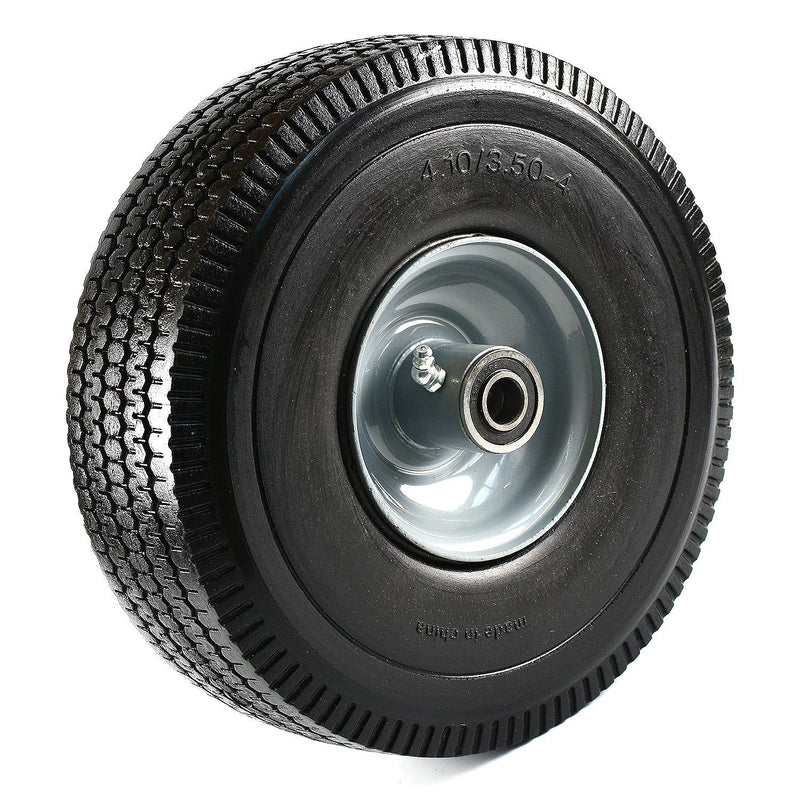 NK 10" x 3.5" Solid Rubber Flat Free Tubeless Wheel -WFF10-NK-RK Safety