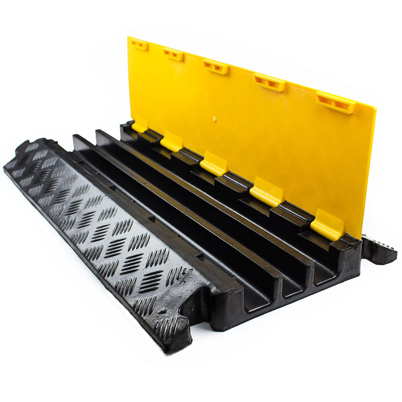 RK RK-CP-3CST, 3Channel Modular Rubber Cable Protector Ramp-Straight-RK Safety-RK Safety