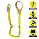 SPL-S102 Yellow Elasticated Internal Shock Absorbing Lanyard w/Two Steel Forged Snap Hook (N-3610)-RK Safety-RK Safety