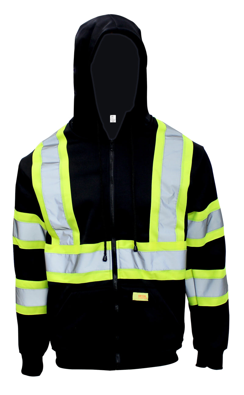 ANSI Class 1 High Visibility Sweatshirt Full Zip Hooded -H9013-RK Safety-RK Safety