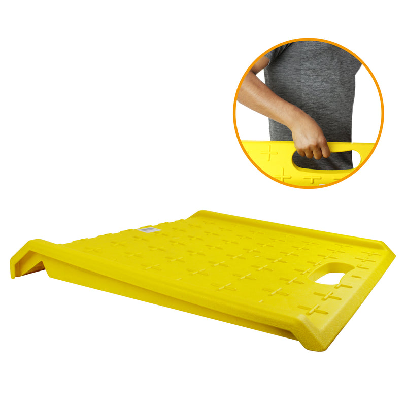 RK-PCR27- Heavy Duty 1000 lbs Portable Curb Ramp for Hand Truck Delivery, Carts (Yellow)-RK Safety-RK Safety