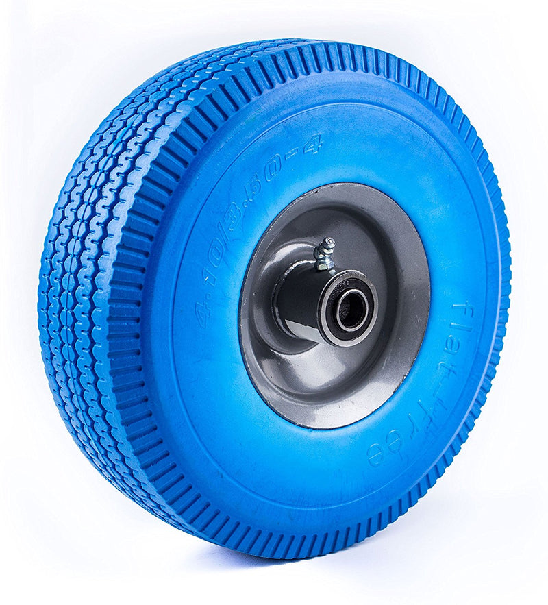 NK 10" x 3.5" Solid Rubber Flat Free Tubeless Wheel -WFFBL10-NK-RK Safety