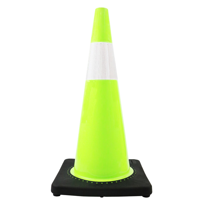 (Set of 8) 28" Lime Traffic Cones, One Reflective Collars-RK Safety-RK Safety