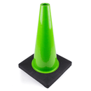 (Set of 12) 18" PVC Traffic Safety Cones, Plain, Black Base - Green-RK Safety-RK Safety