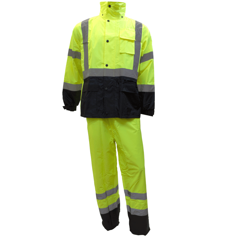 RK Class 3 Rain Suit High Visibility Reflective Black Bottom-RK Safety-RK Safety