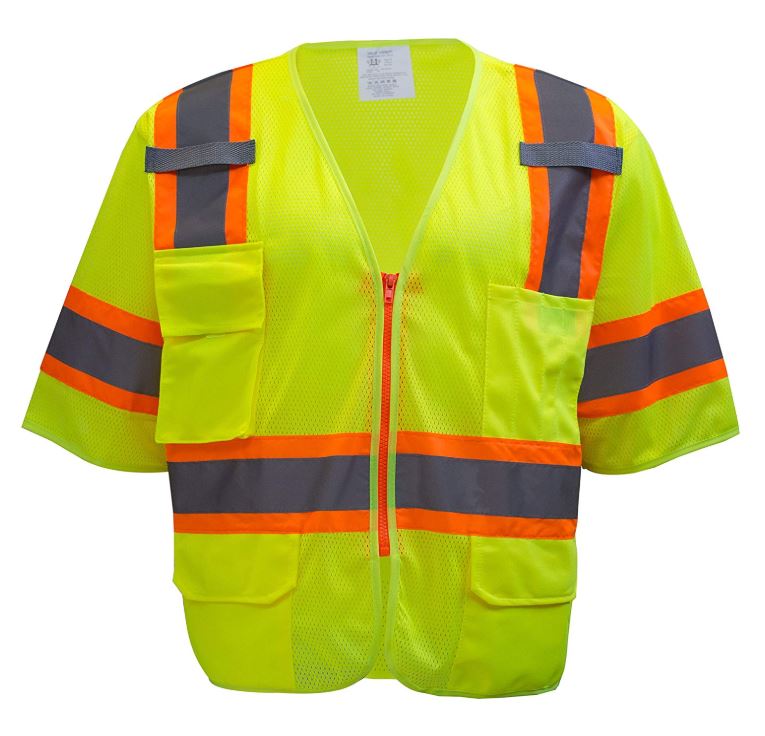 Class 3 Two Tone Hi Viz Breathable Polyester Mesh Vest - MV7811&MV7812,MV7813(Orange, Lime)-New York Hi-Viz Workwear-RK Safety