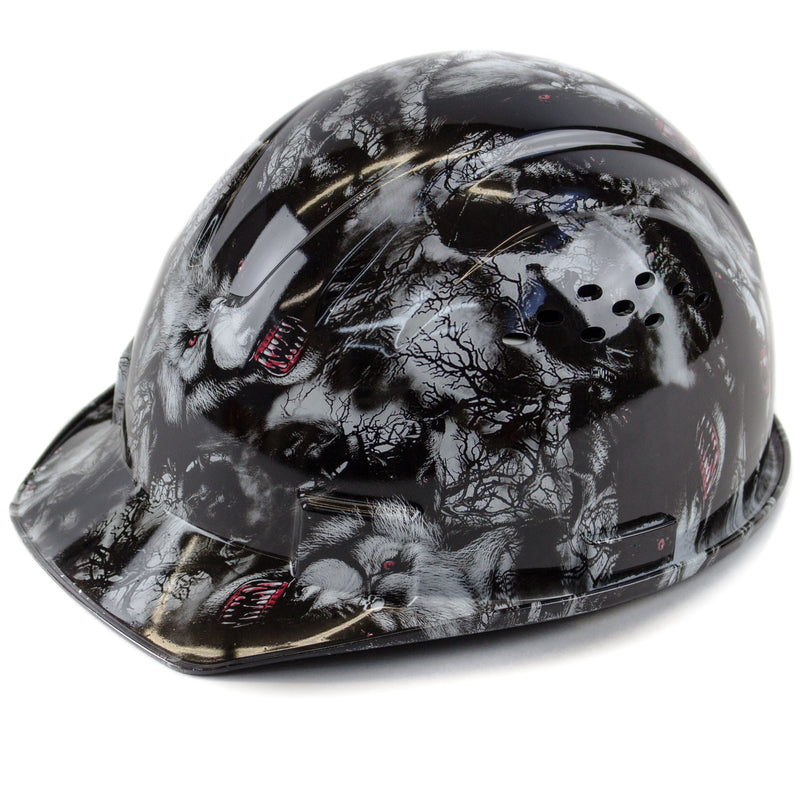RK Safety RK-HP34-WOLVES Wolves Designed Hard Hat Cap Style with 4 Point Ratchet Suspension-RK Safety-RK Safety