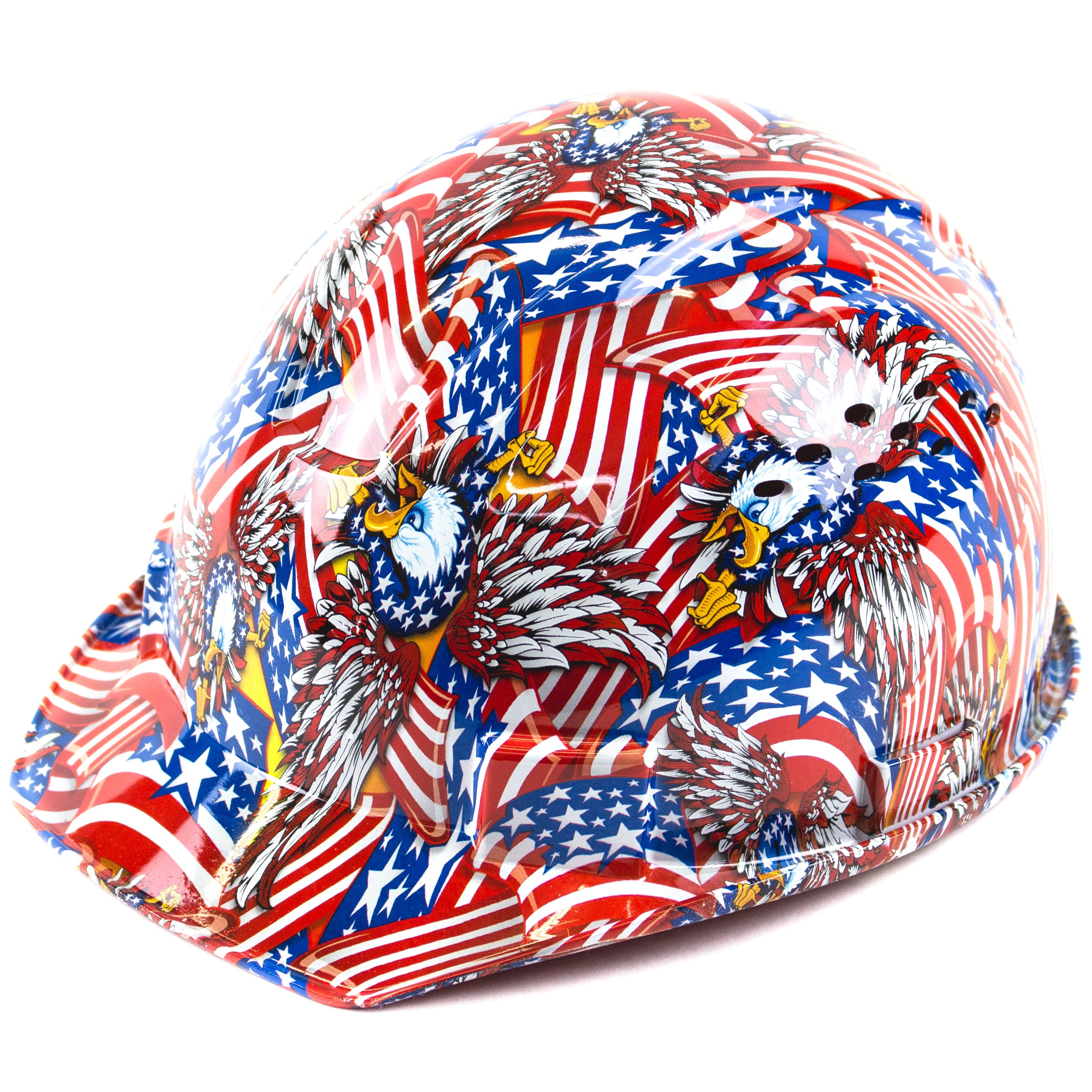 RK Safety RK-HP34-FLAG Flag Designed Hard Hat Cap Style with 4 Point R