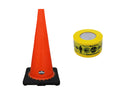 RK-Safety 28" Traffic Safety Cone, Black Base with High-Visibility Pandemic Barricade Tape-RK Safety-RK Safety