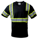 NY BFS-T5511,12 & 13 High-Visibility Class 3 T Shirt with Moisture Wicking Mesh Birdseye, Black Bottom (Lime, Orange & Black)-RK Safety-RK Safety