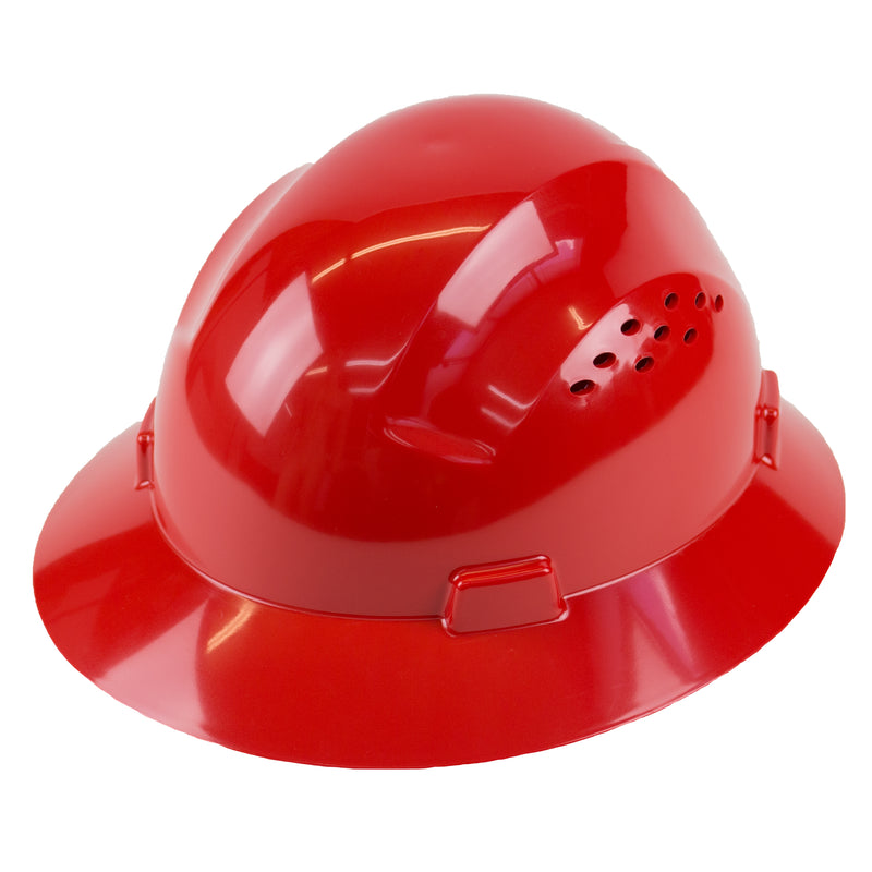 RK Safety RK-HP24-RD Red Hard Hat Brim Style with 4 Point Ratchet Suspension-RK Safety-RK Safety
