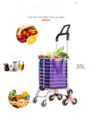 RK Safety Folding Shopping Cart Portable Grocery Utility Lightweight Stair Climbing Cart with Rolling Swivel Wheels and Removable Waterproof Canvas Removable Bag (One, Navy Blue)-RK Safety-RK Safety