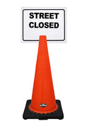 RK-Safety 28" Orange Cone, Black base without Reflective Tape, Plus Cone Sign-RK Safety-RK Safety