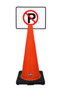 RK-Safety 28" Orange Cone, Black base without Reflective Tape, Plus Cone Sign-RK Safety-RK Safety
