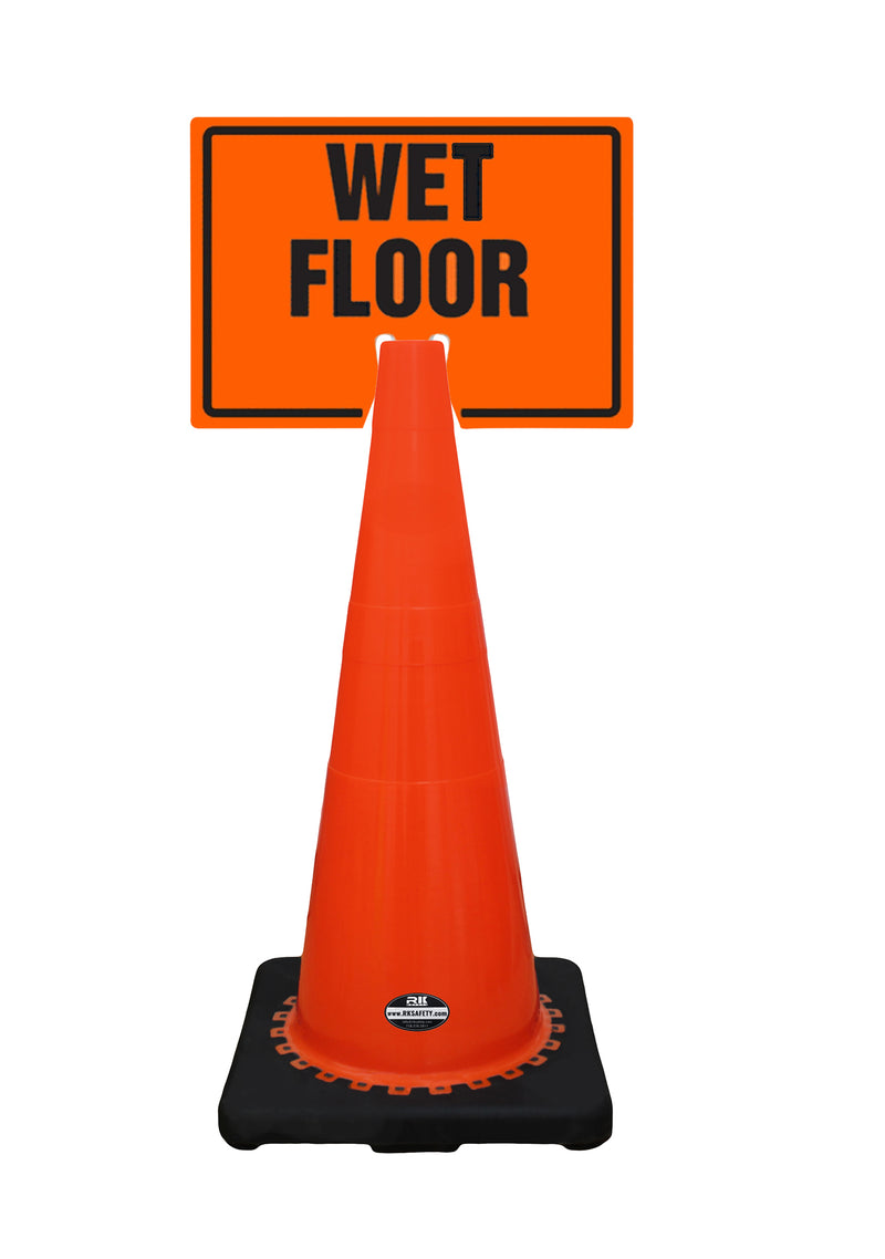 RK-Safety 28" Orange Cone, Black base without Reflective Tape, Plus Cone Sign-RK Safety-RK Safety