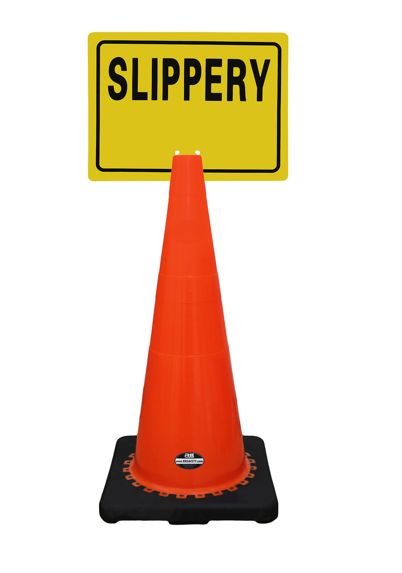 RK-Safety 28" Orange Cone, Black base without Reflective Tape, Plus Cone Sign-RK Safety-RK Safety