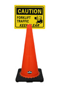 RK-Safety 28" Orange Cone, Black base without Reflective Tape, Plus Cone Sign-RK Safety-RK Safety