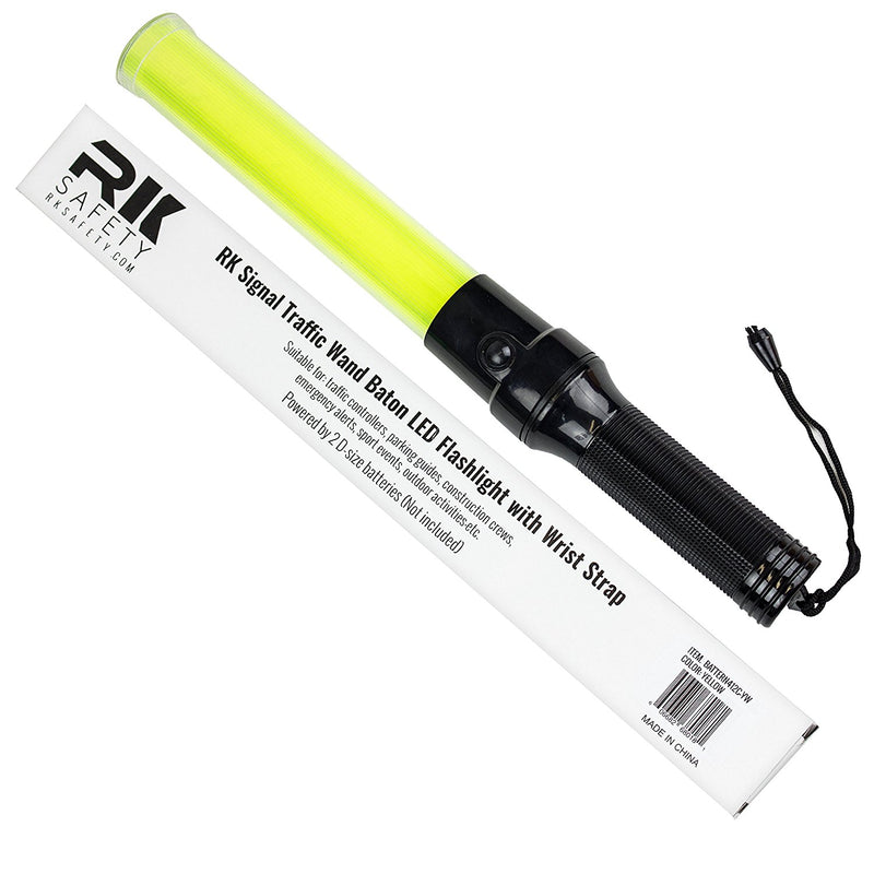 Signal Traffic Wand Baton LED Flashlight with Wrist Strap - Lime-RK Safety-RK Safety