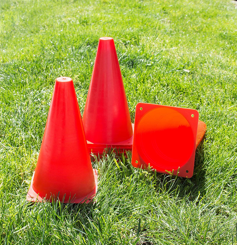 (Set of 10) RK Sports Plastic Sport Cones - Red-RK Safety-RK Safety
