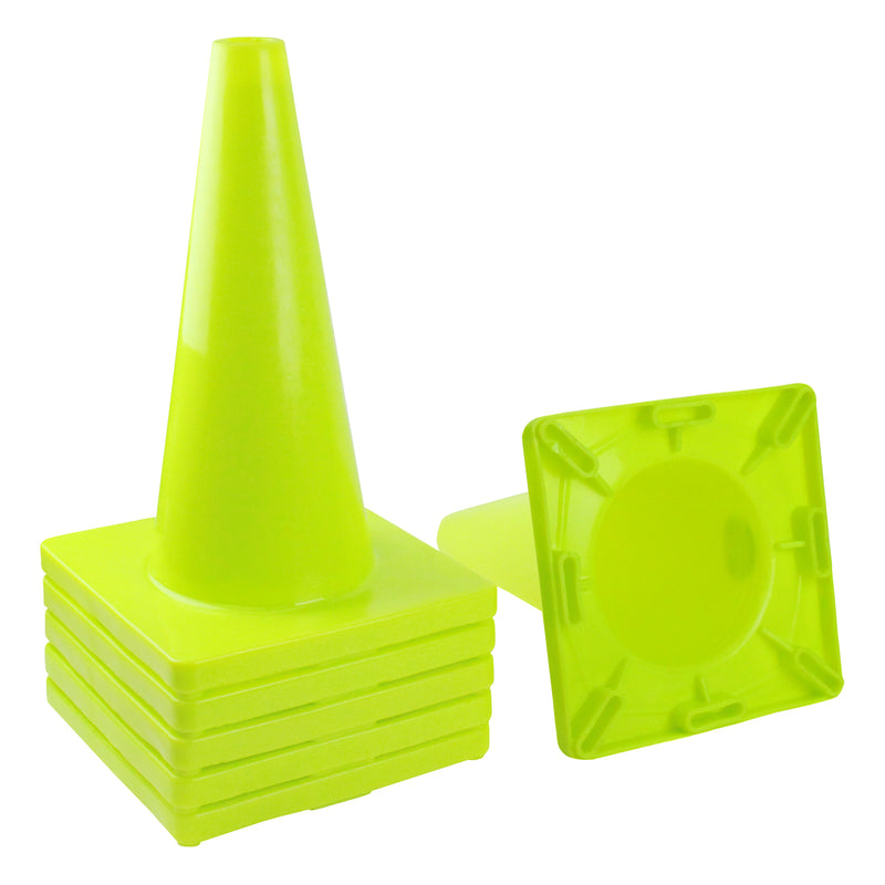 (Set of 12) 18" Lime Traffic Safety Cones, Lime Base-RK Safety-RK Safety
