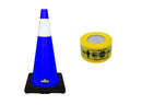 RK-Safety 28" Traffic Safety Cone, Black Base with High-Visibility Pandemic Barricade Tape-RK Safety-RK Safety